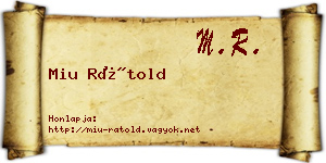 Miu Rátold névjegykártya